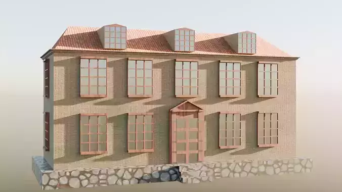 3D House Model Fully Textured and Game Ready