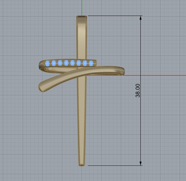 Cross Pendant  3D print model_3