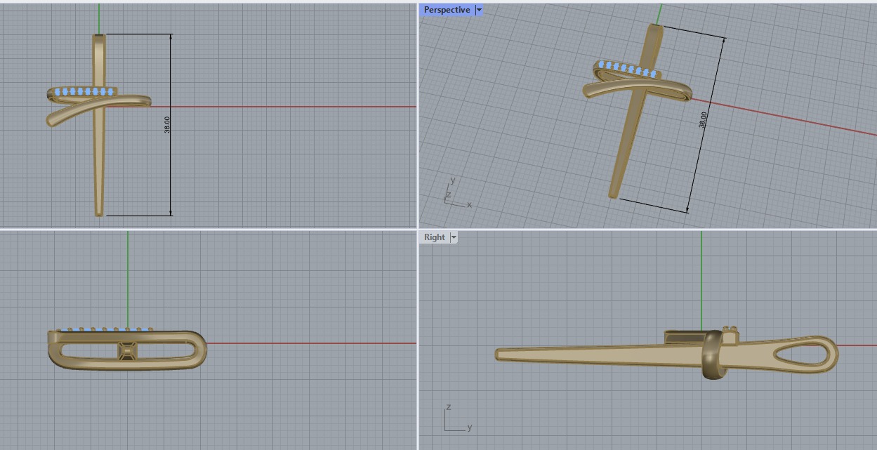 Cross Pendant  3D print model_4