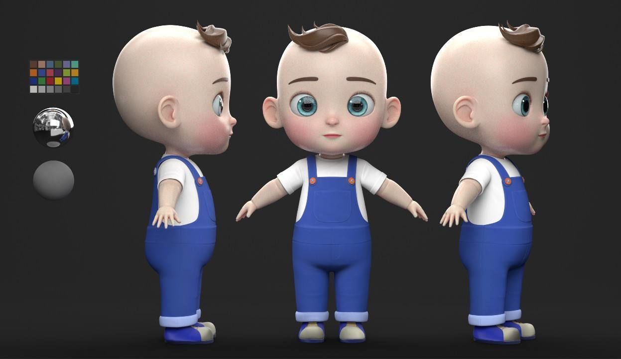  Cartoon Baby Character 3D  3D model_3