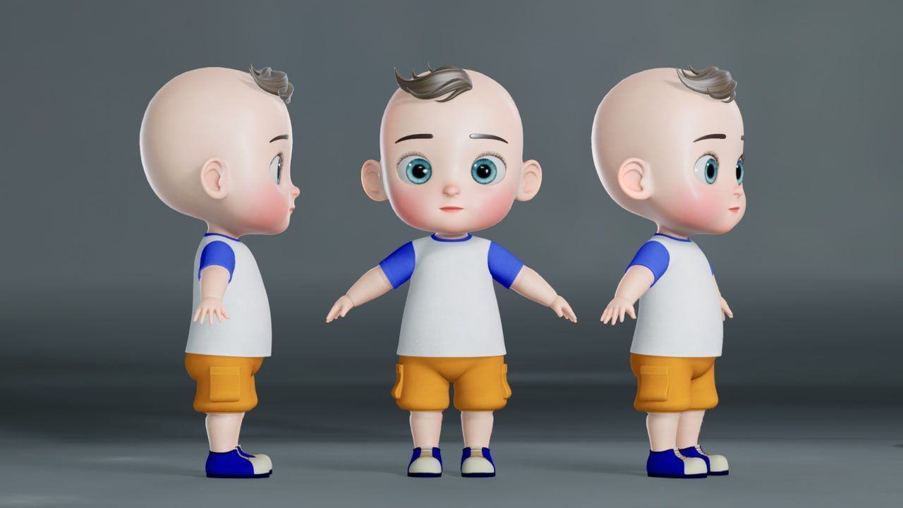  Cartoon Baby Character 3D  3D model_4