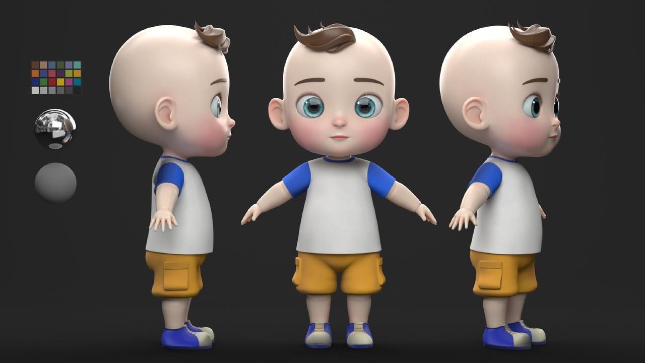  Cartoon Baby Character 3D  3D model_2