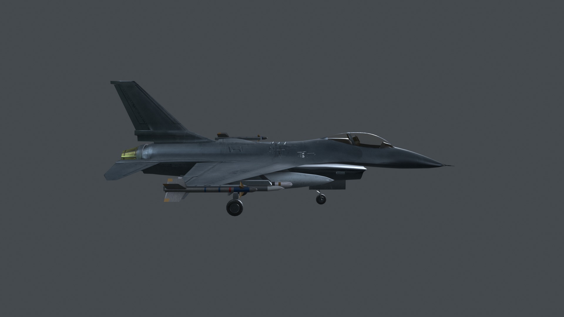 Asset - Army - F16A Fighting Falcon - 3D MODEL Low-poly Low-poly 3D model_20