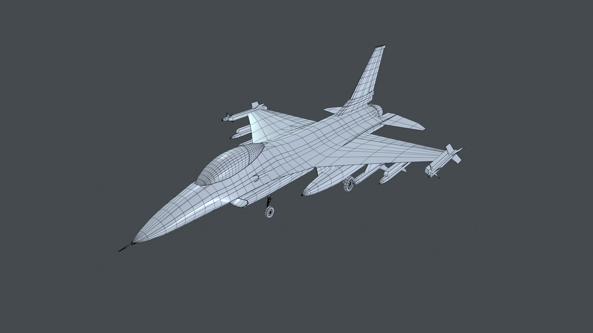 Asset - Army - F16A Fighting Falcon - 3D MODEL Low-poly Low-poly 3D model_23