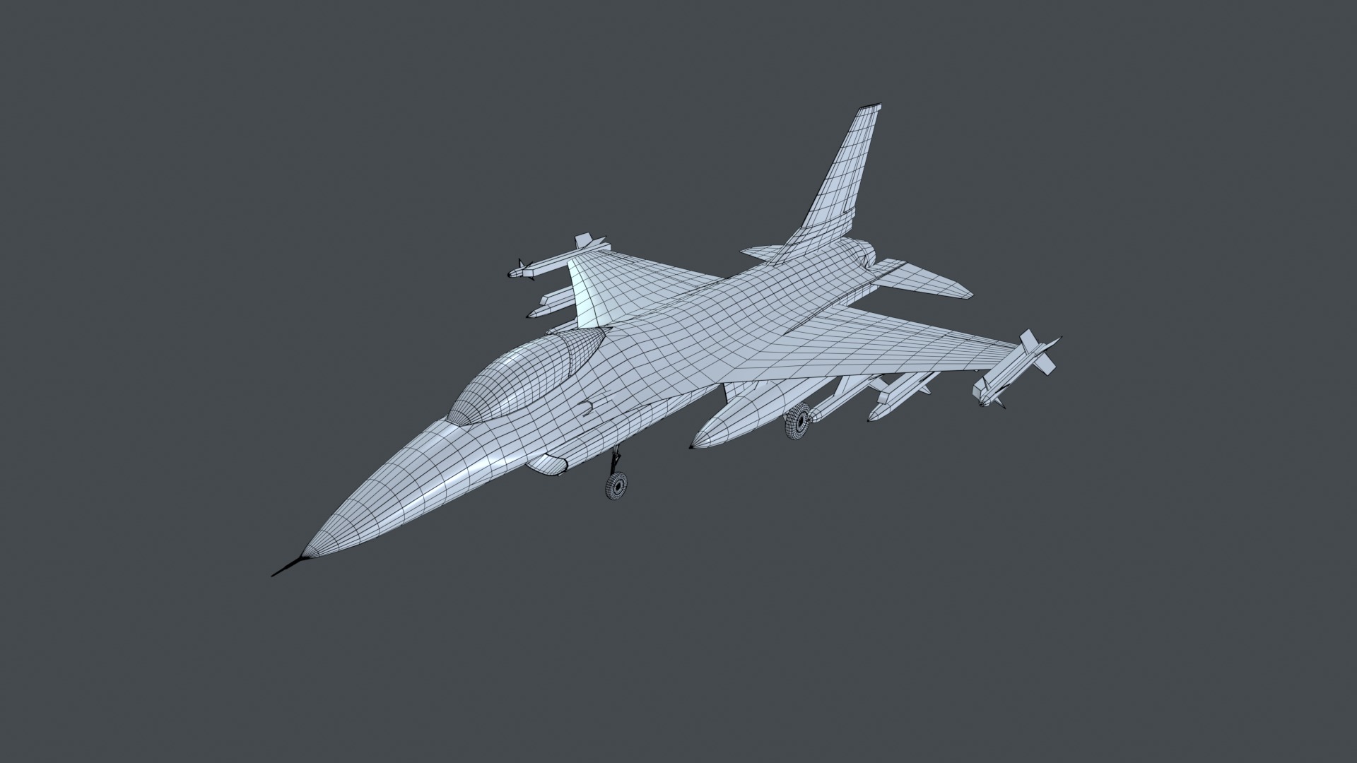 Asset - Army - F16A Fighting Falcon - 3D MODEL Low-poly Low-poly 3D model_13