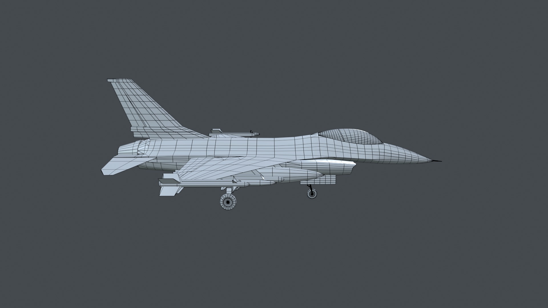 Asset - Army - F16A Fighting Falcon - 3D MODEL Low-poly Low-poly 3D model_25