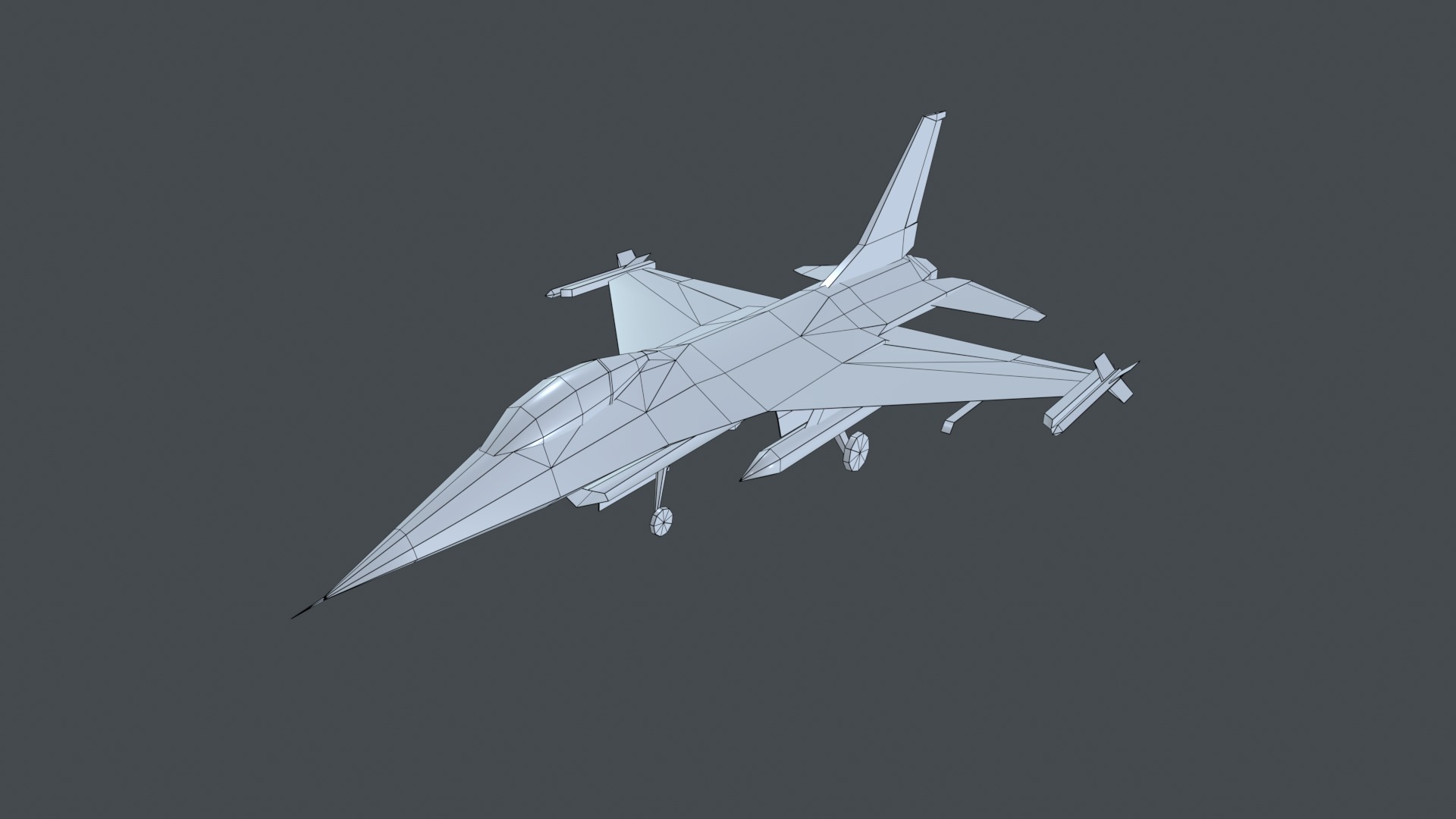 Asset - Army - F16A Fighting Falcon - 3D MODEL Low-poly Low-poly 3D model_53
