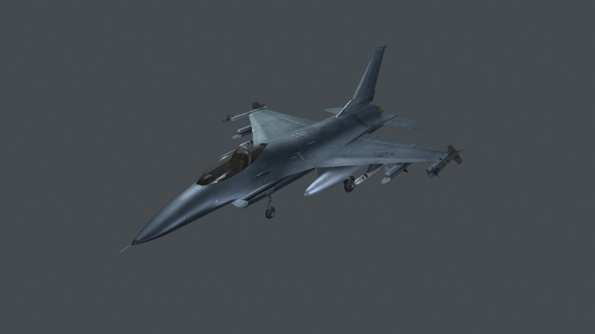 Asset - Army - F16A Fighting Falcon - 3D MODEL Low-poly Low-poly 3D model_8