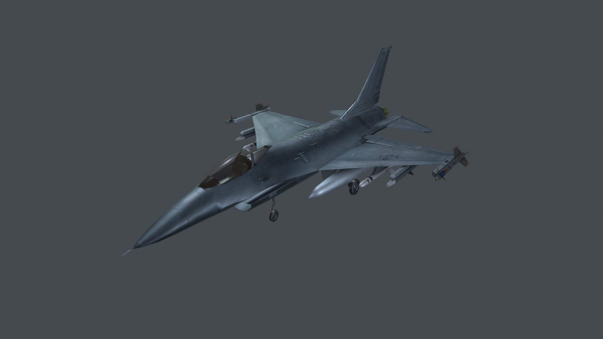 Asset - Army - F16A Fighting Falcon - 3D MODEL Low-poly Low-poly 3D model_28