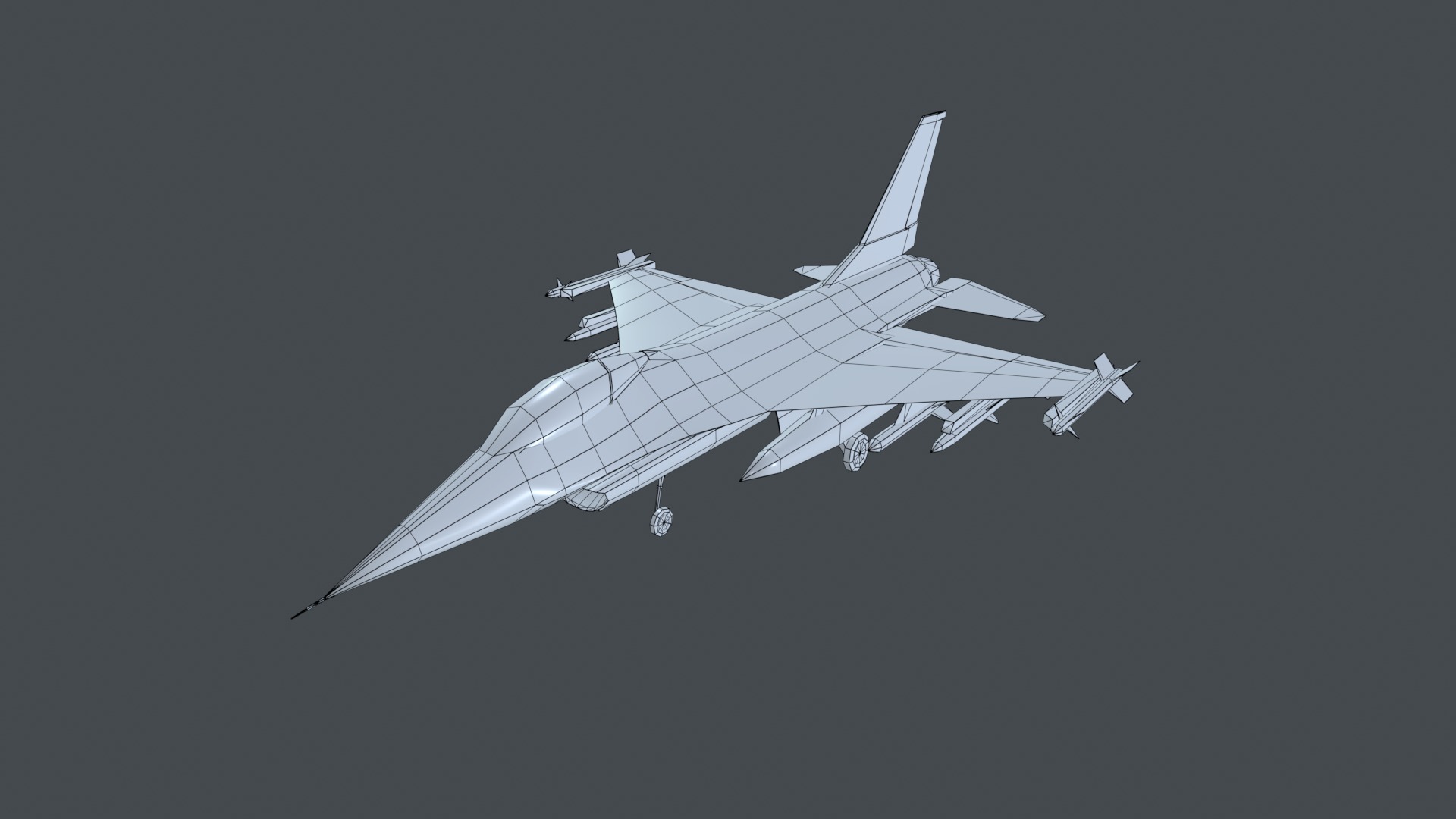 Asset - Army - F16A Fighting Falcon - 3D MODEL Low-poly Low-poly 3D model_43