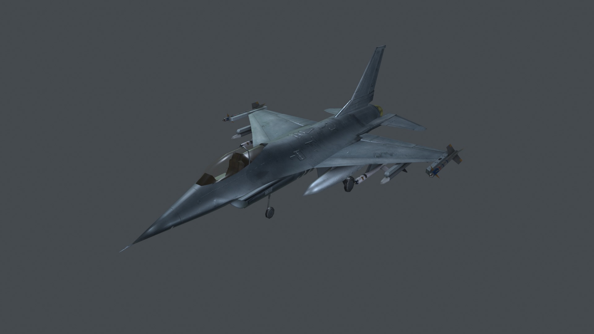Asset - Army - F16A Fighting Falcon - 3D MODEL Low-poly Low-poly 3D model_38