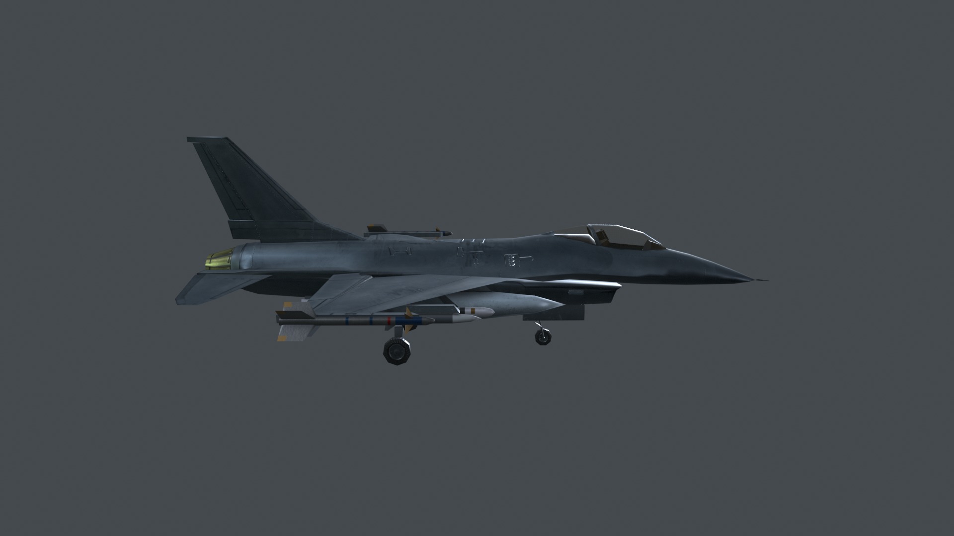 Asset - Army - F16A Fighting Falcon - 3D MODEL Low-poly Low-poly 3D model_30