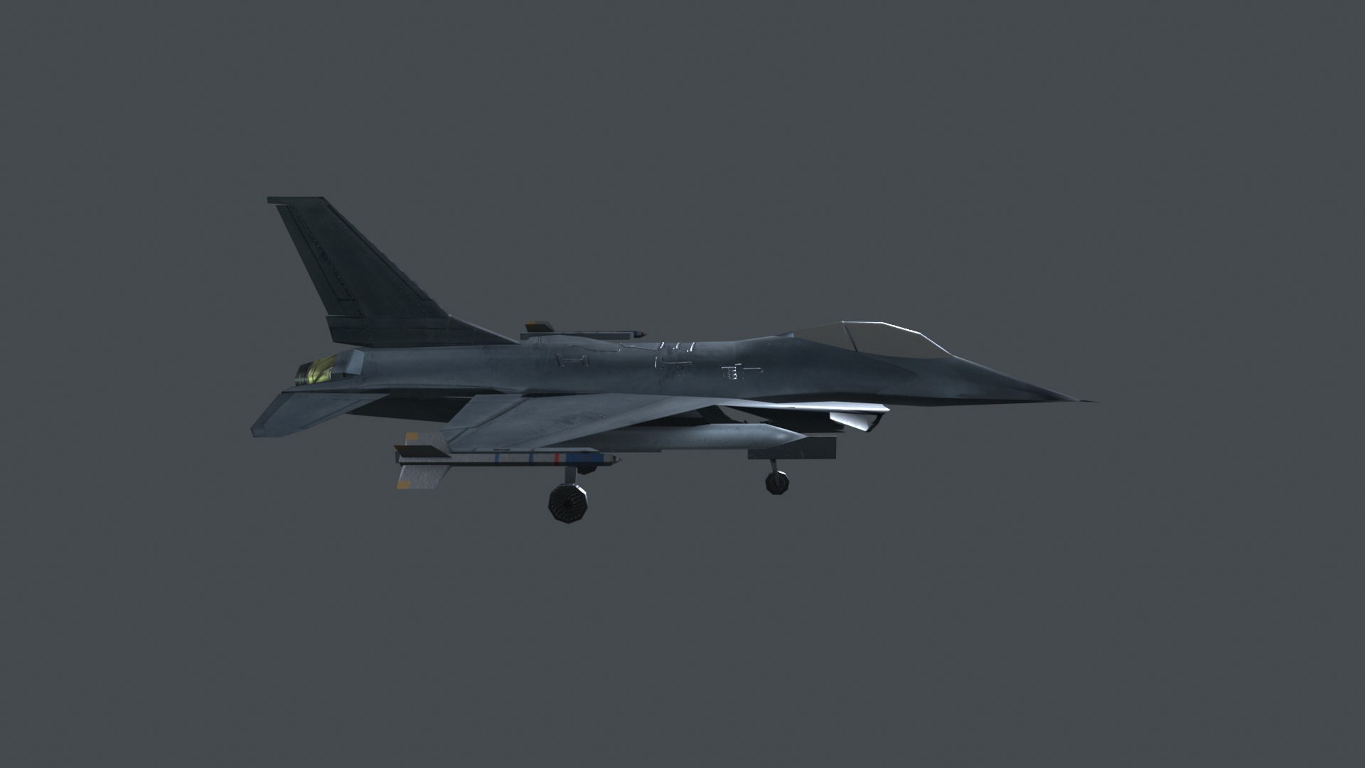 Asset - Army - F16A Fighting Falcon - 3D MODEL Low-poly Low-poly 3D model_50
