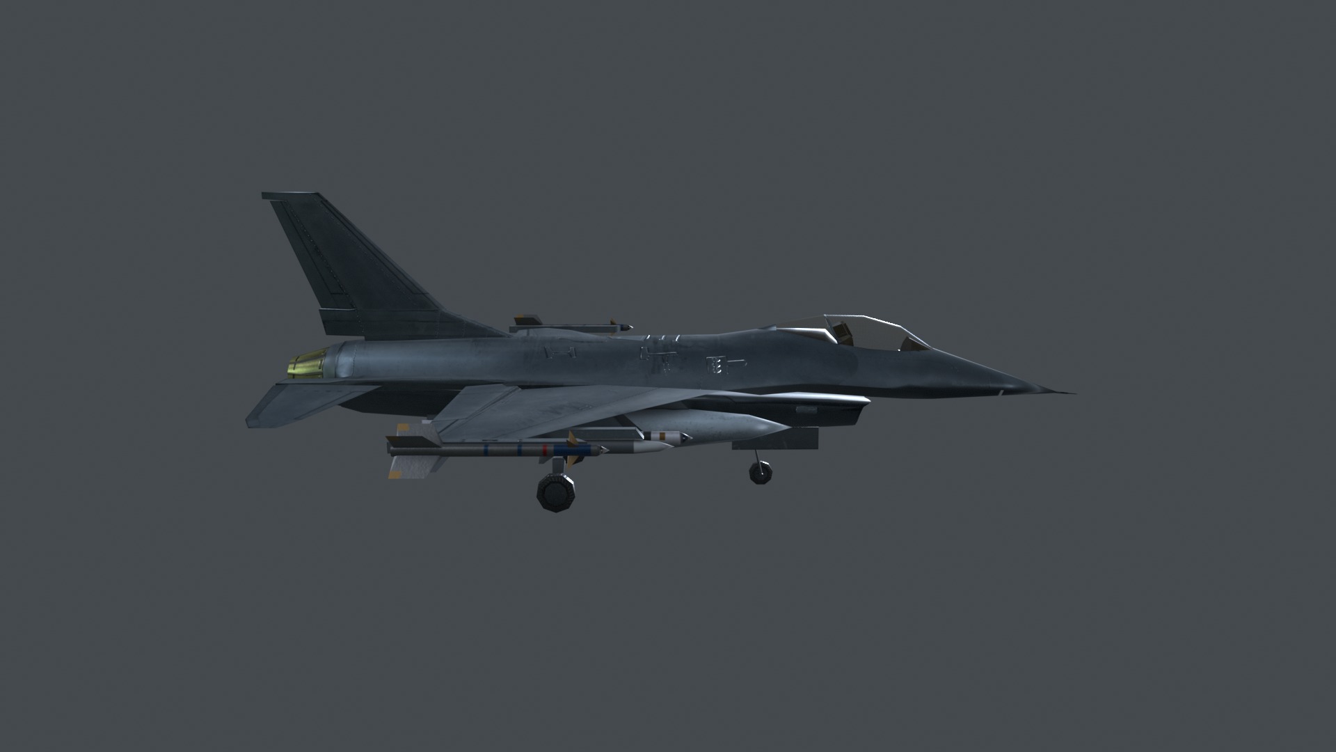 Asset - Army - F16A Fighting Falcon - 3D MODEL Low-poly Low-poly 3D model_40
