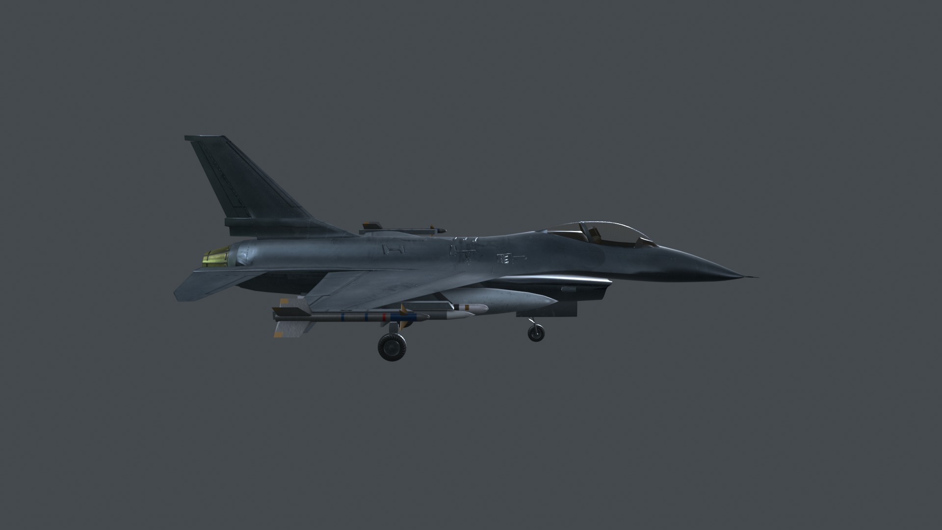 Asset - Army - F16A Fighting Falcon - 3D MODEL Low-poly Low-poly 3D model_10