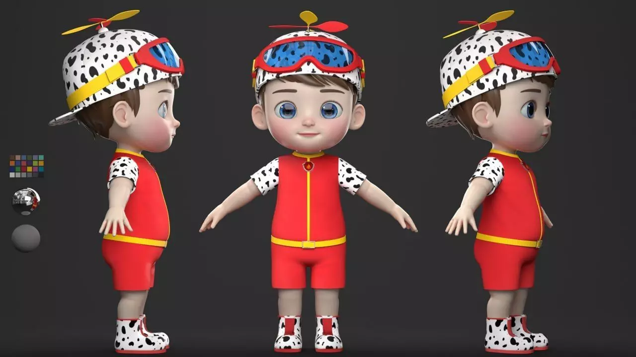 Cartoon Baby  Brother Character 3D 3D model_0
