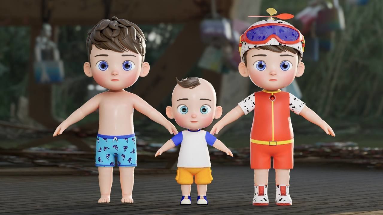 Cartoon Baby  Brother Character 3D 3D model_1