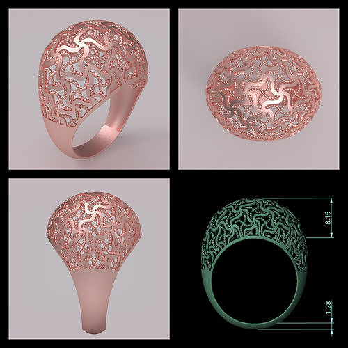 Rose Lotus Ring 3D print model