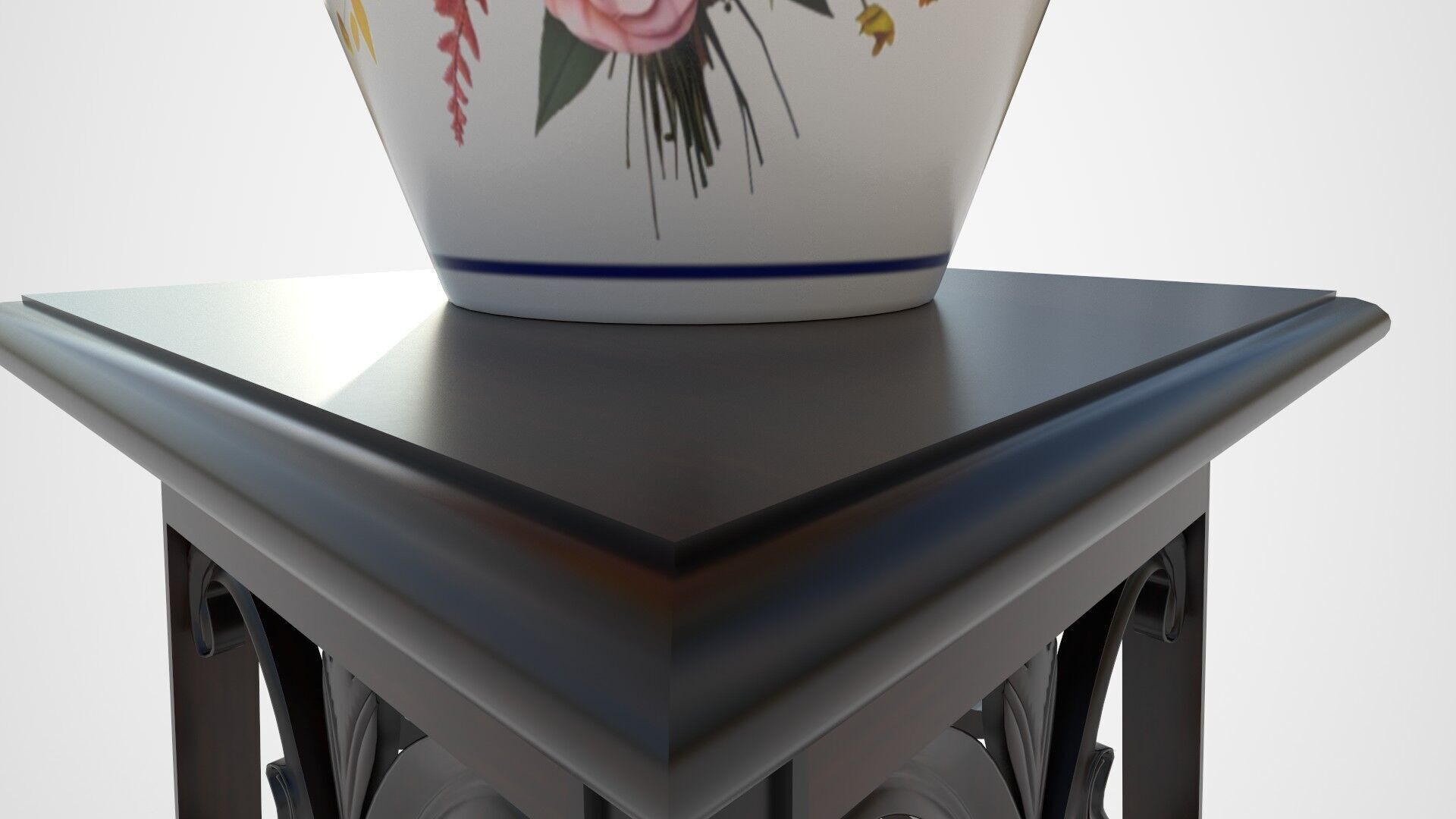 Ornate Flower Table DIEFFENBLOOM Low-poly 3D model_9