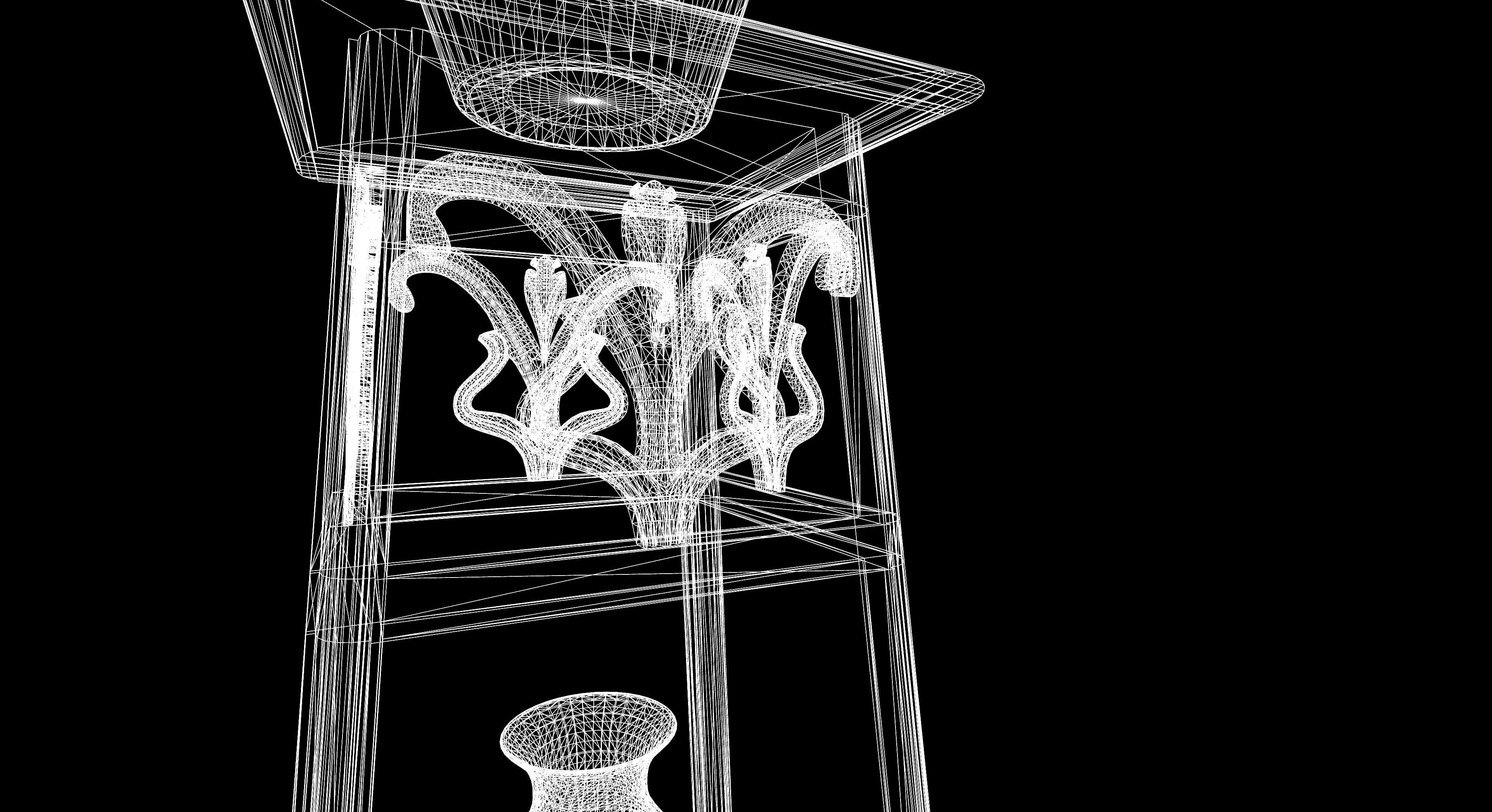 Ornate Flower Table DIEFFENBLOOM Low-poly 3D model_18