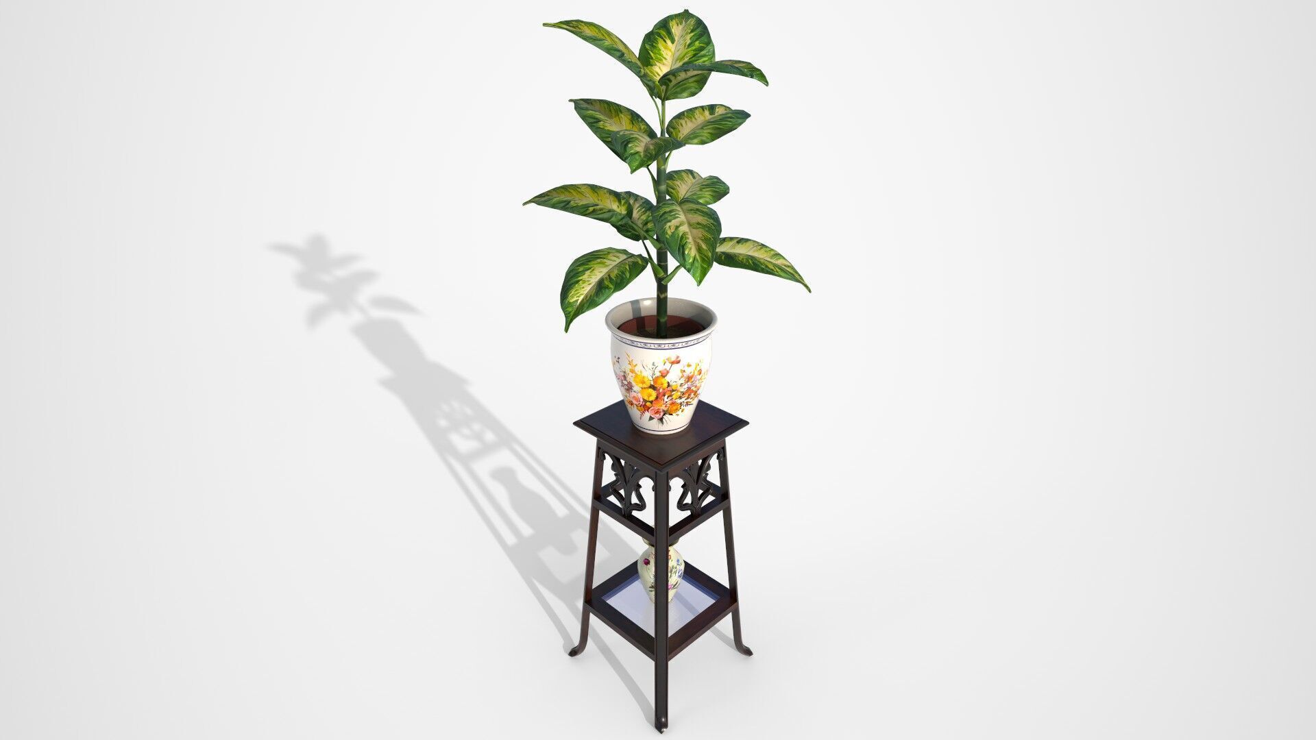 Ornate Flower Table DIEFFENBLOOM Low-poly 3D model_1
