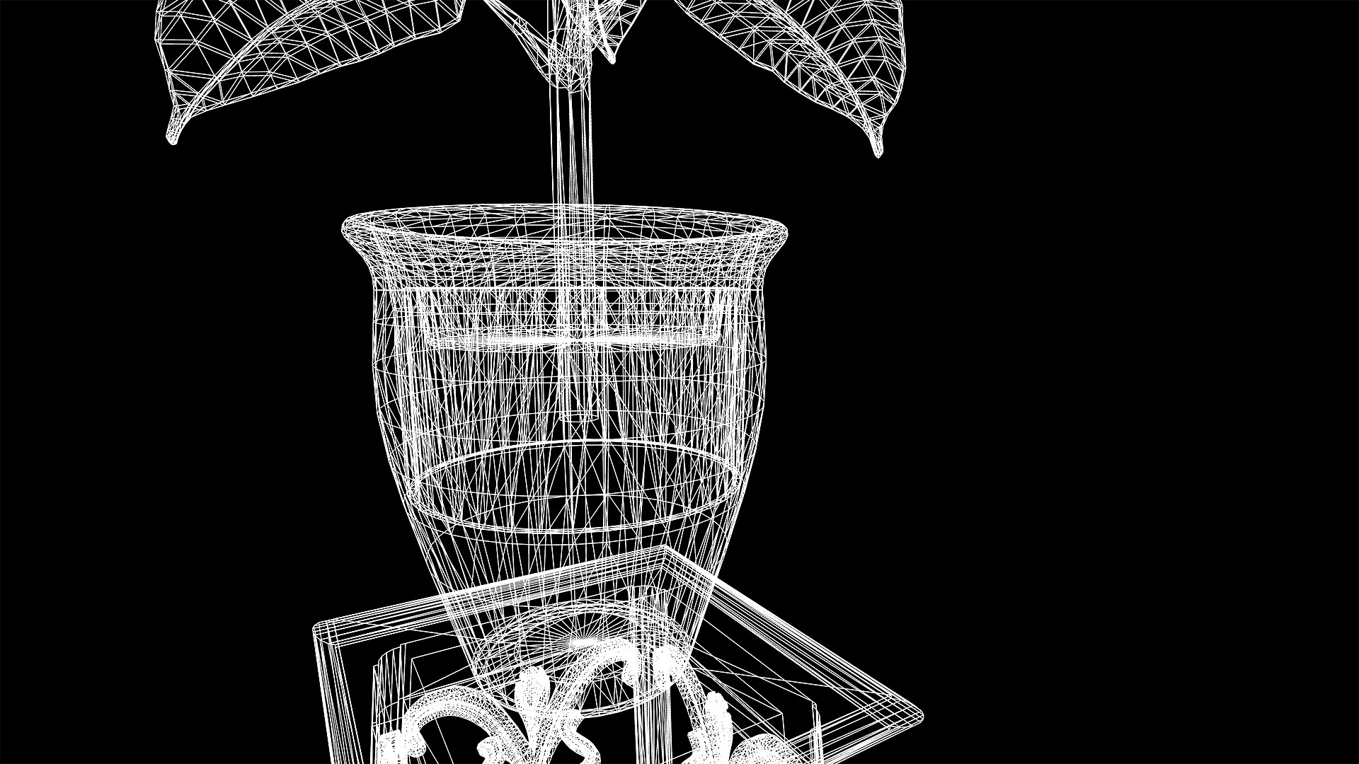 Ornate Flower Table DIEFFENBLOOM Low-poly 3D model_17