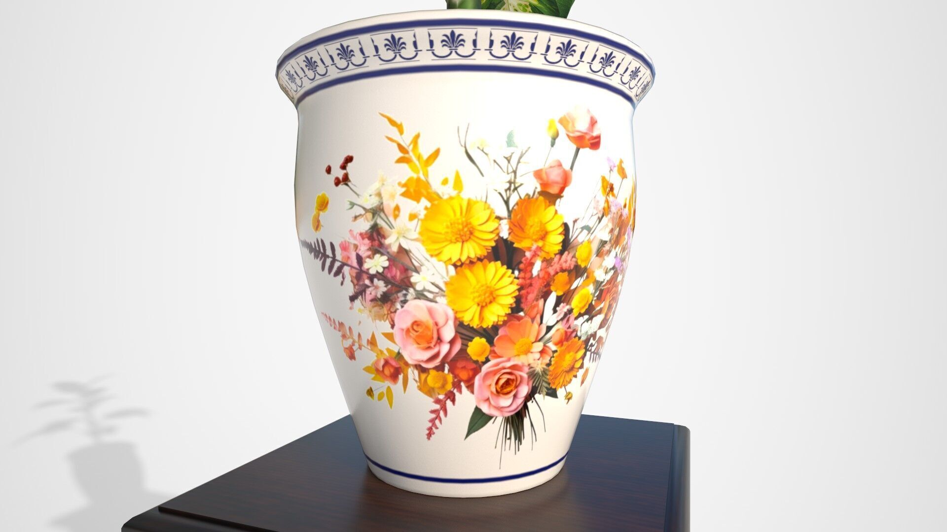 Ornate Flower Table DIEFFENBLOOM Low-poly 3D model_7