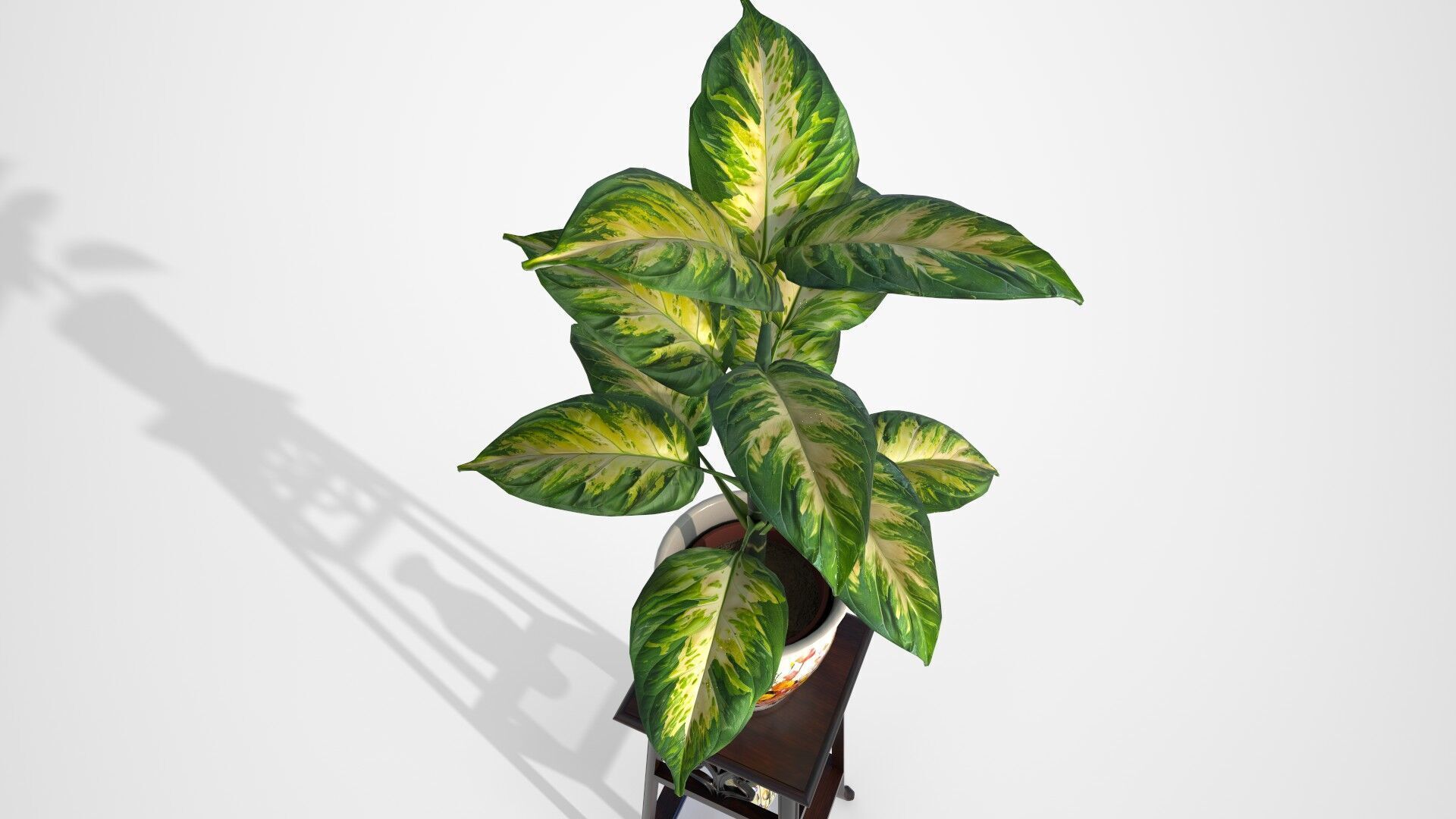 Ornate Flower Table DIEFFENBLOOM Low-poly 3D model_2