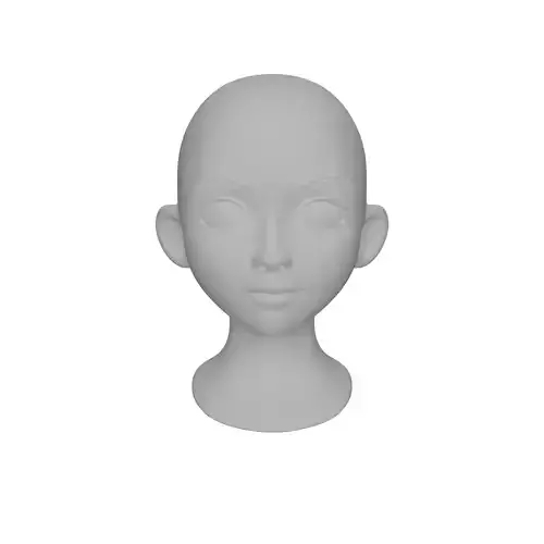 stylized girl base mesh head