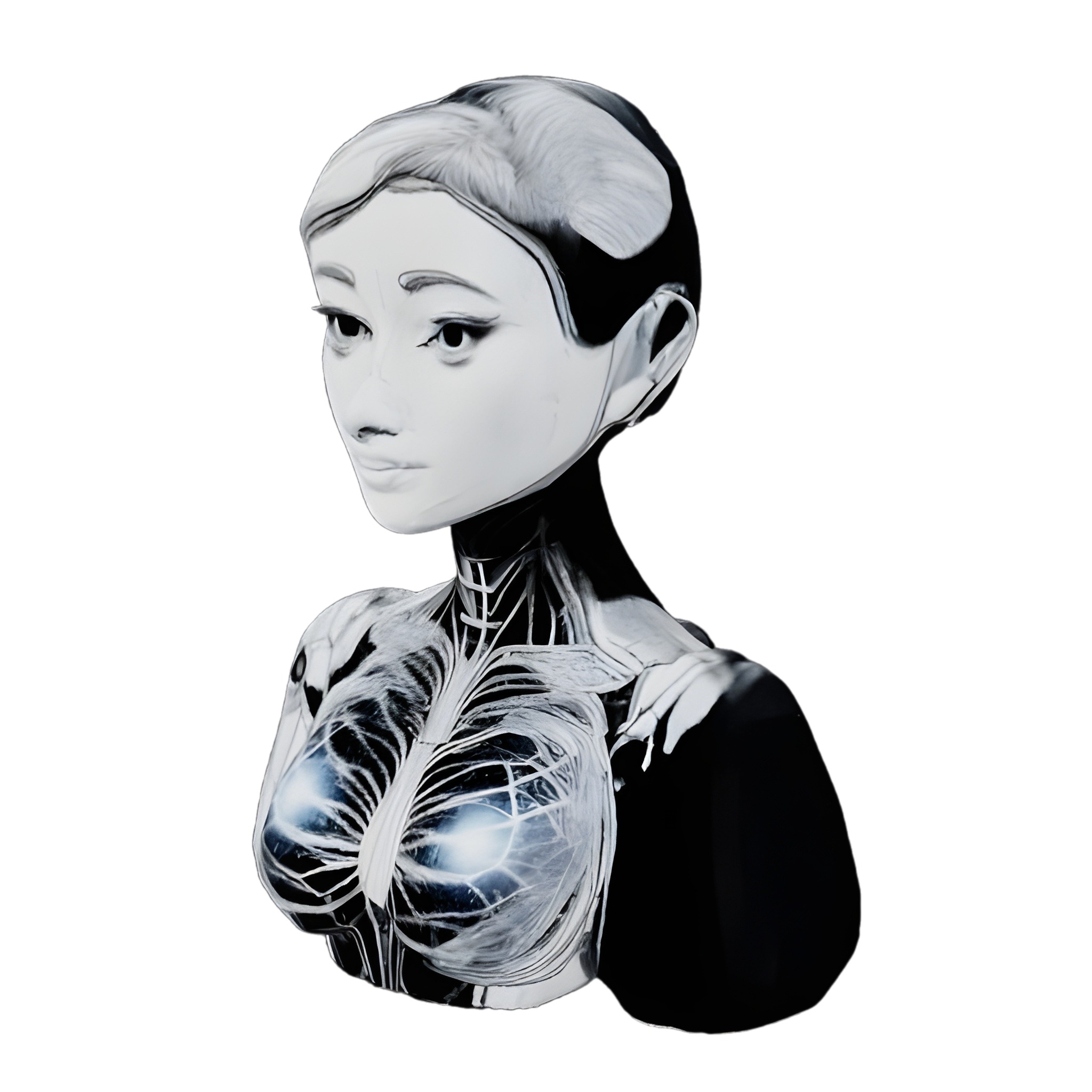 Cybernetic Beauty Series - Feminine Android Busts 3D print model_4