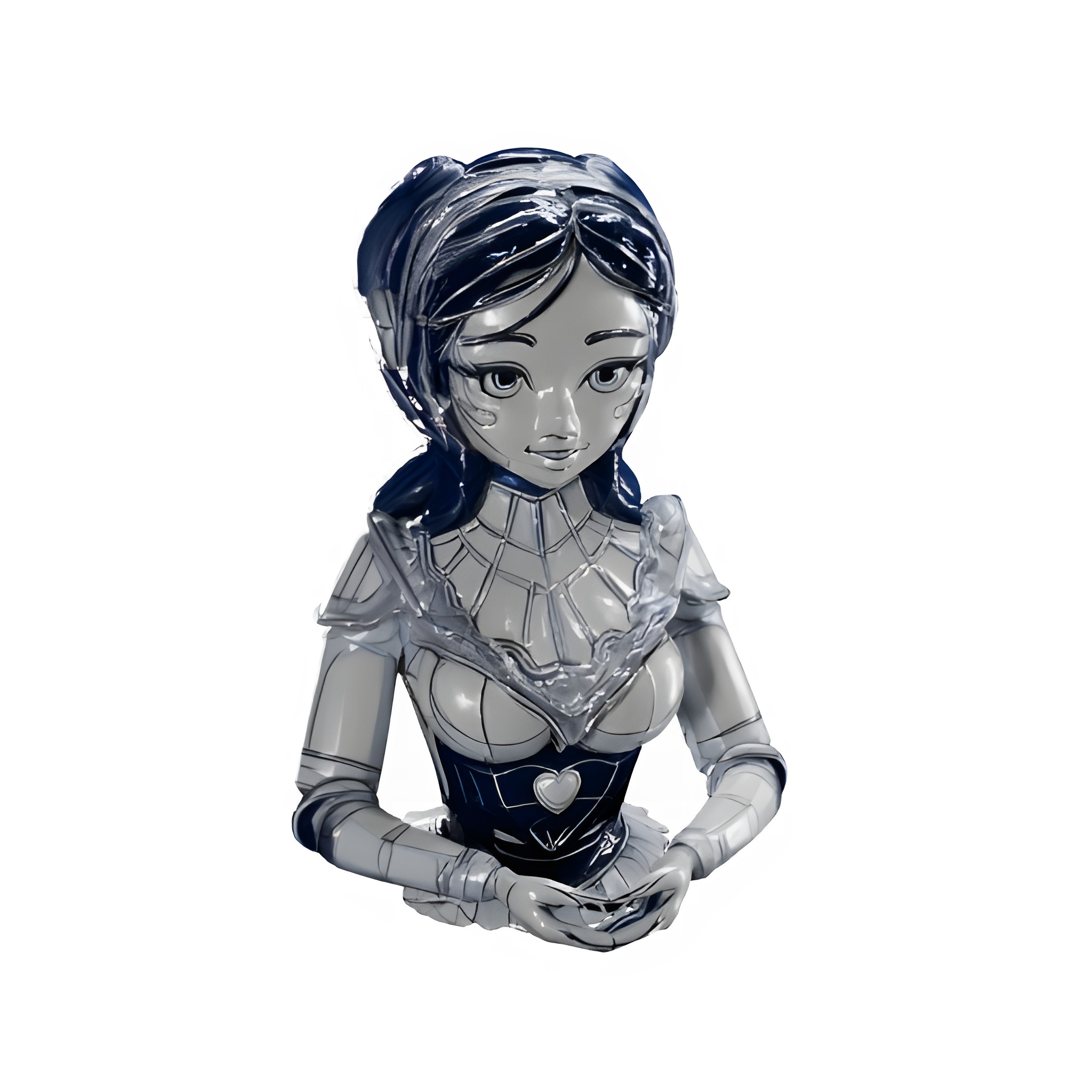 Cybernetic Beauty Series - Feminine Android Busts 3D print model_3