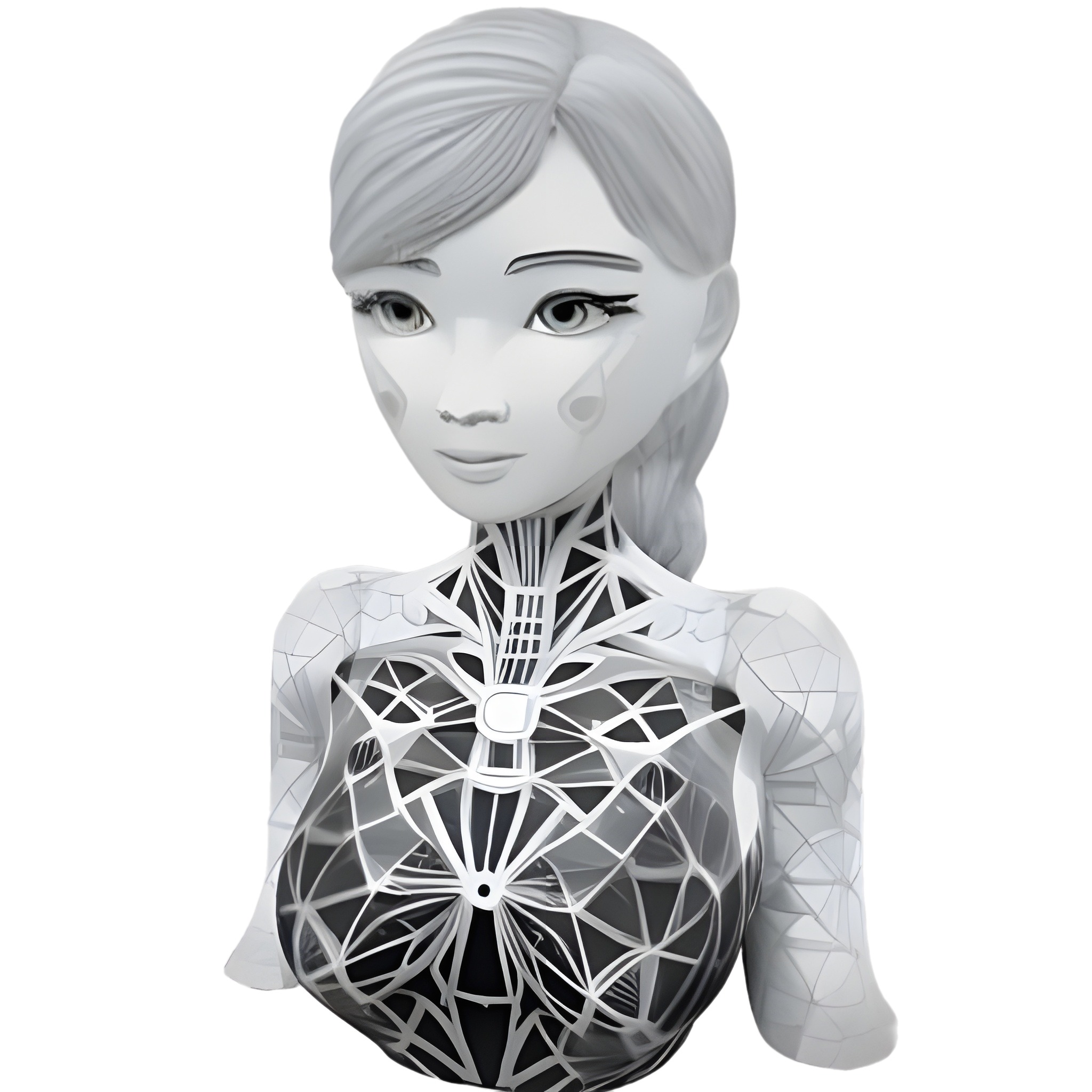 Cybernetic Beauty Series - Feminine Android Busts 3D print model_2