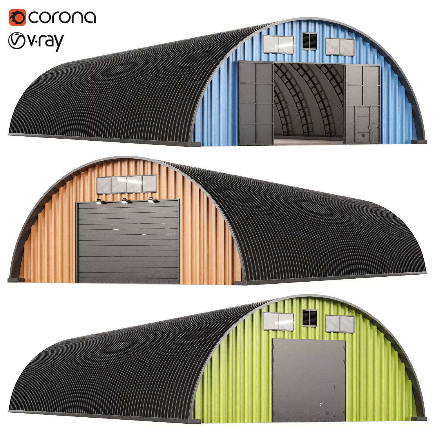 Warehouse hangar 3D model_0