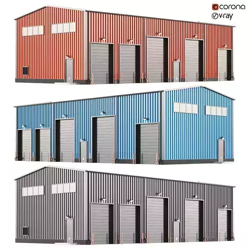 Warehouse hangar 3D model Warehouse hangar 3D model