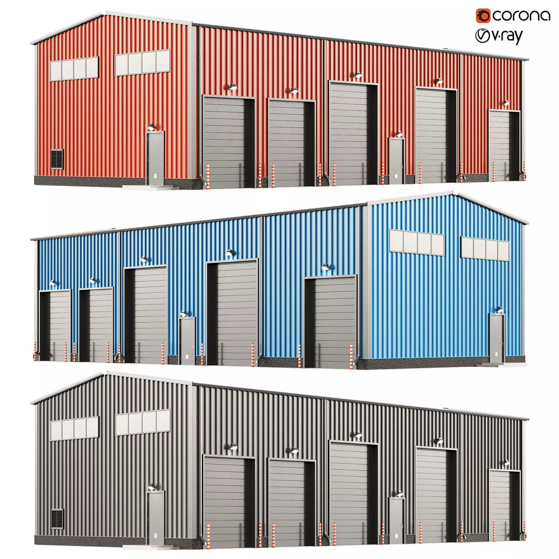 Warehouse hangar 3D model_0