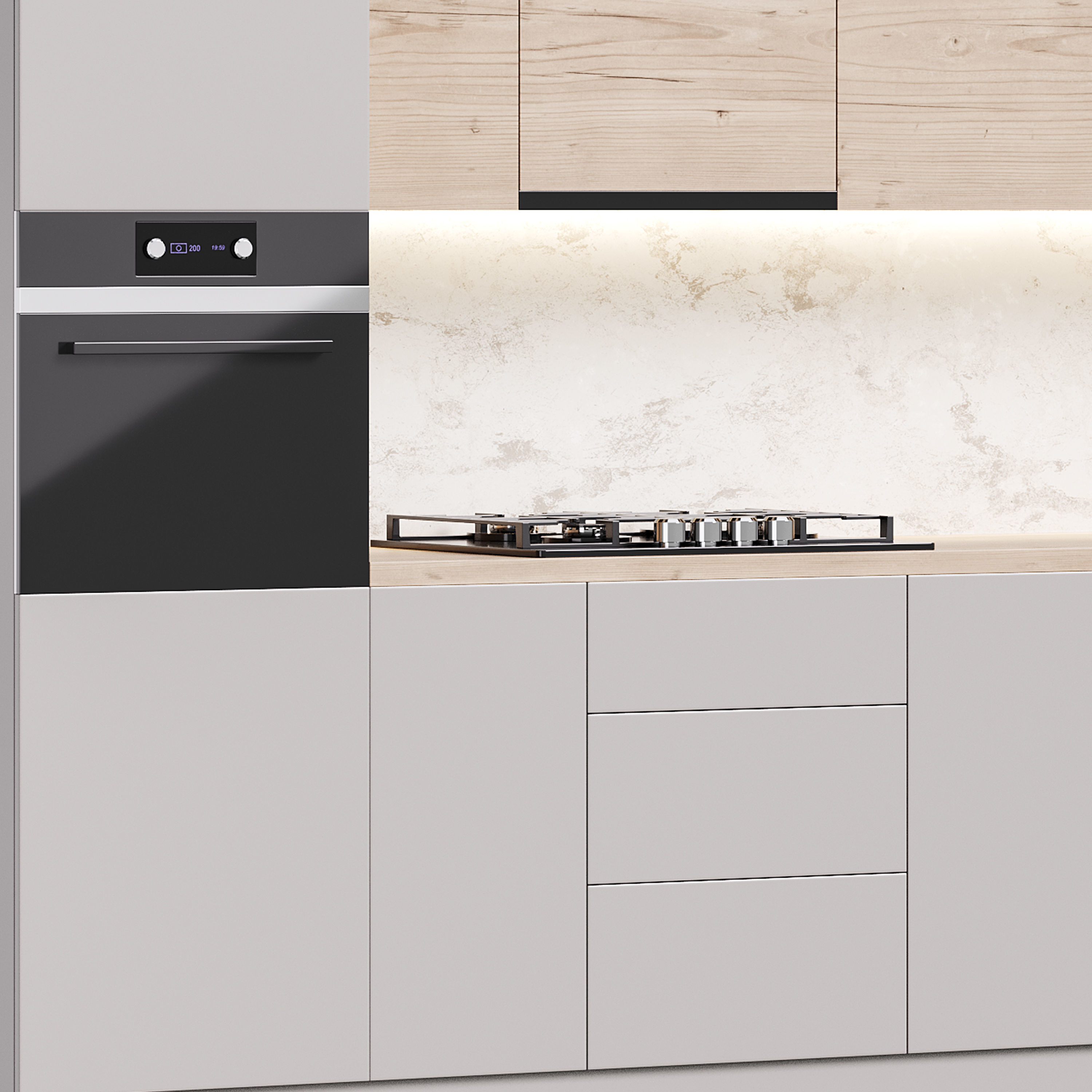 Modern kitchen 02 3D model_8