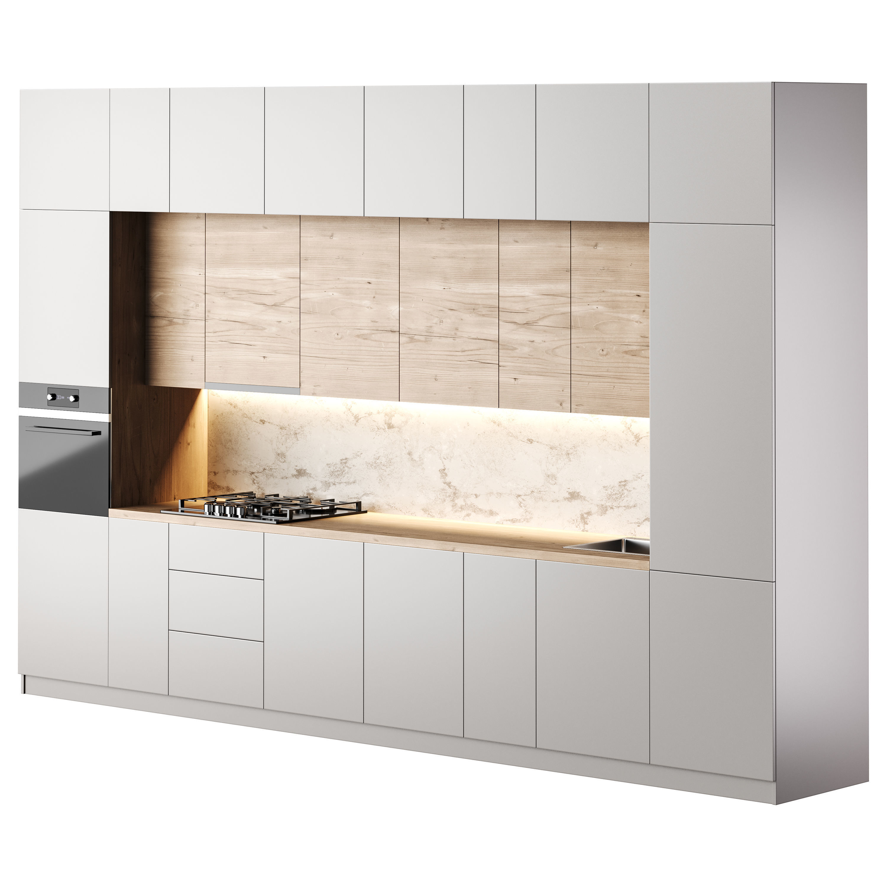 Modern kitchen 02 3D model_4