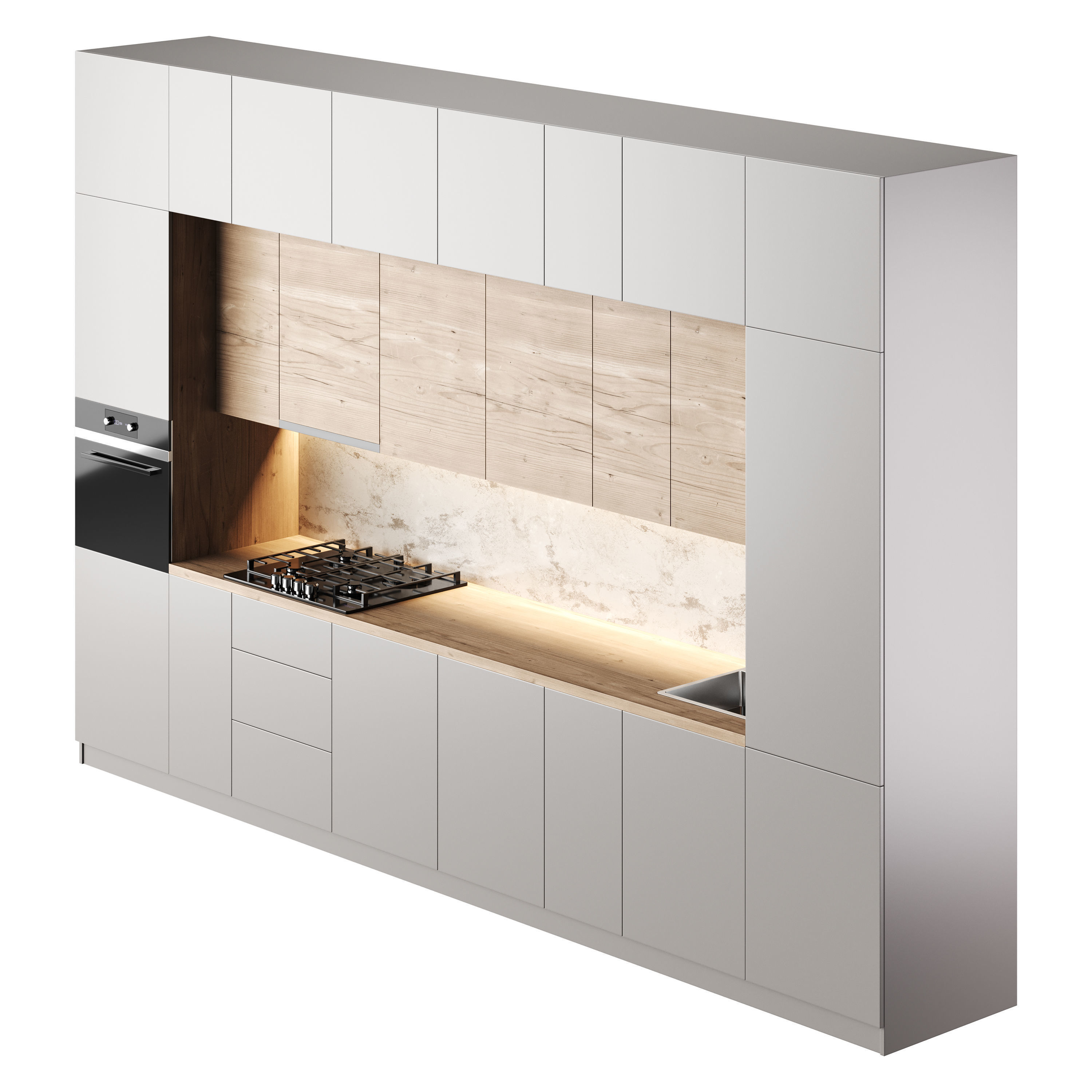 Modern kitchen 02 3D model_3