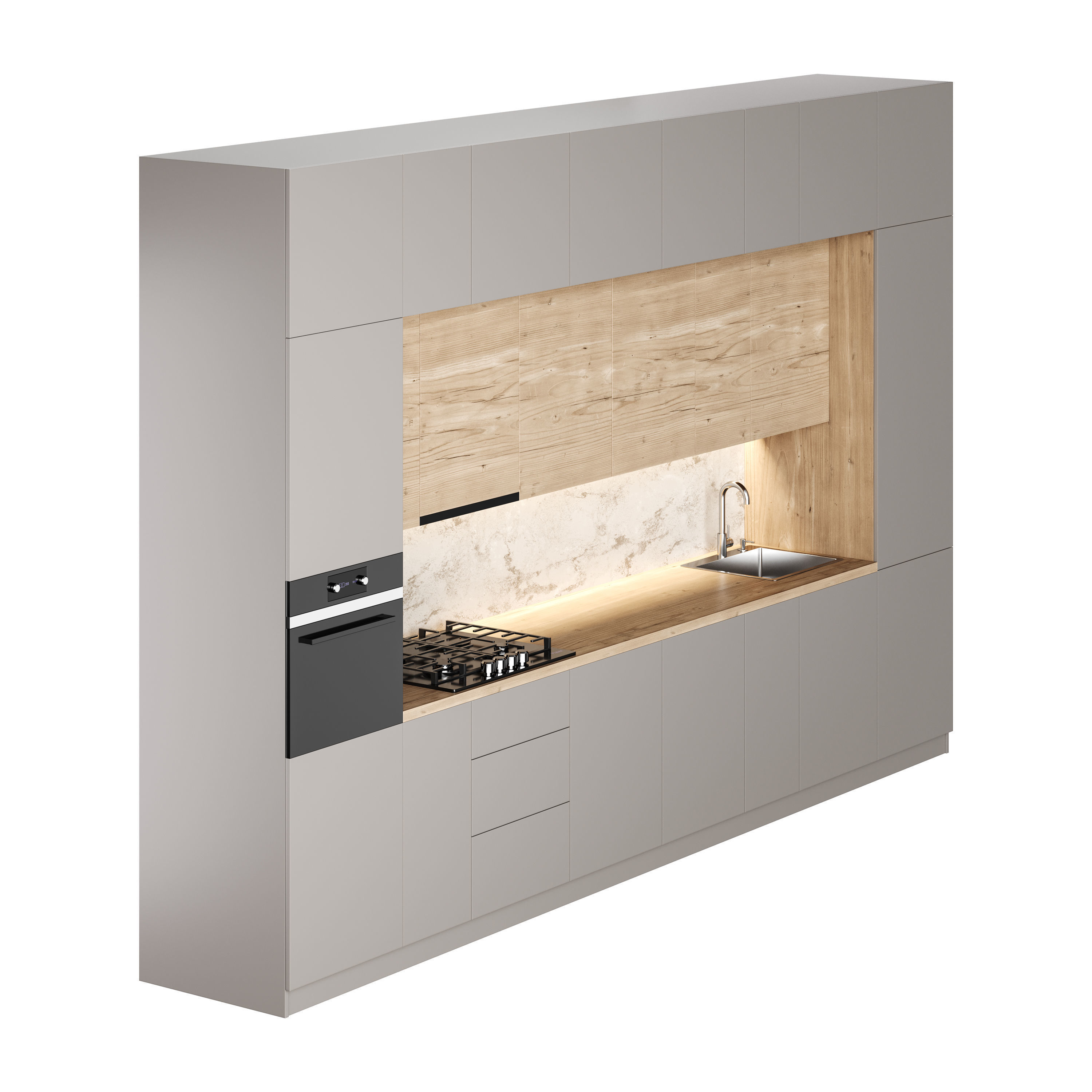 Modern kitchen 02 3D model_2