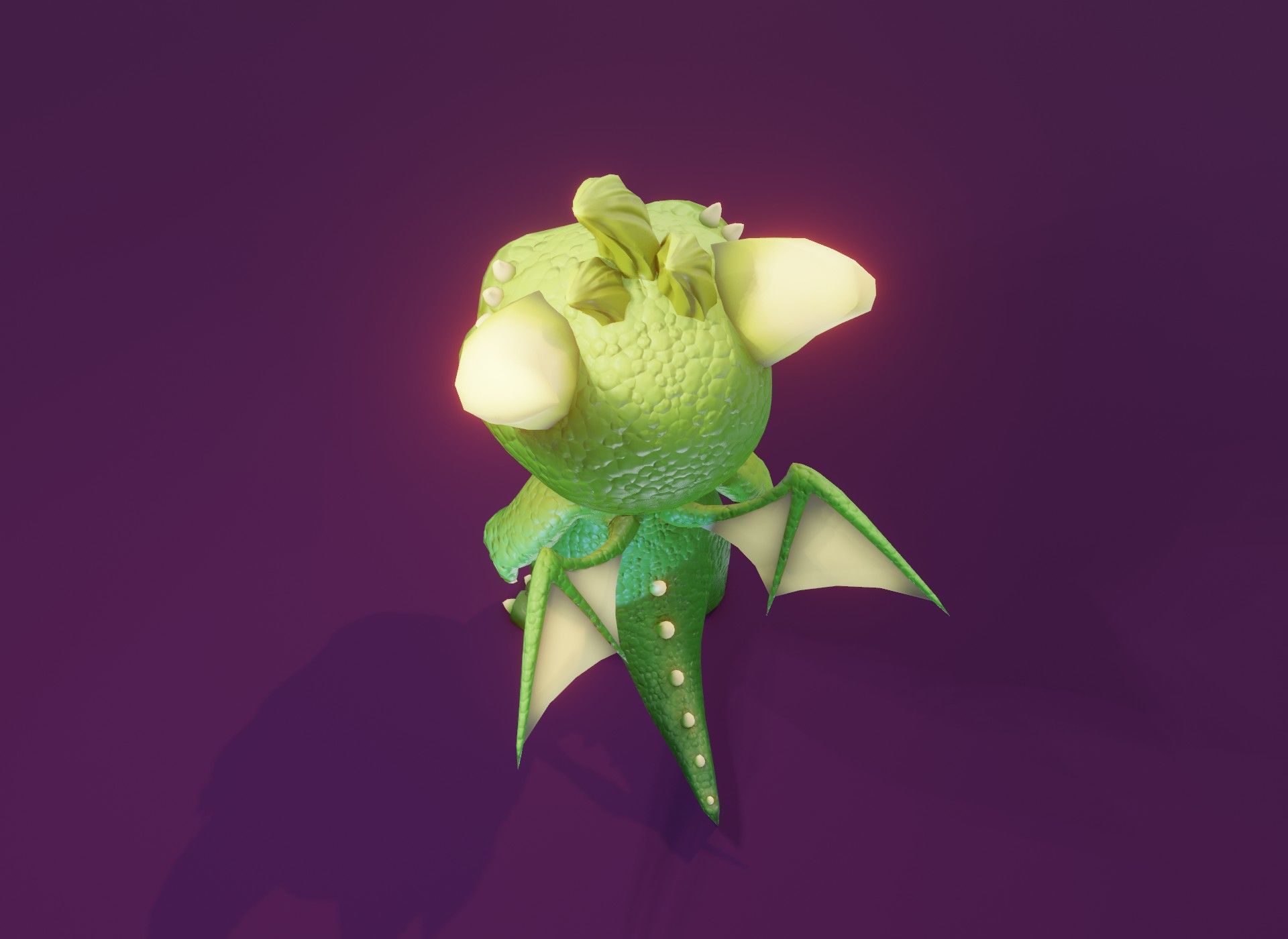Green Animated Cartoon Baby Dragon 3d Model Low-poly 3D model_20