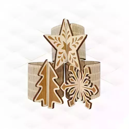 Christmas gift Napkin Holder laser cutting design 3D print model Christmas gift Napkin Holder laser cutting design 3D print model