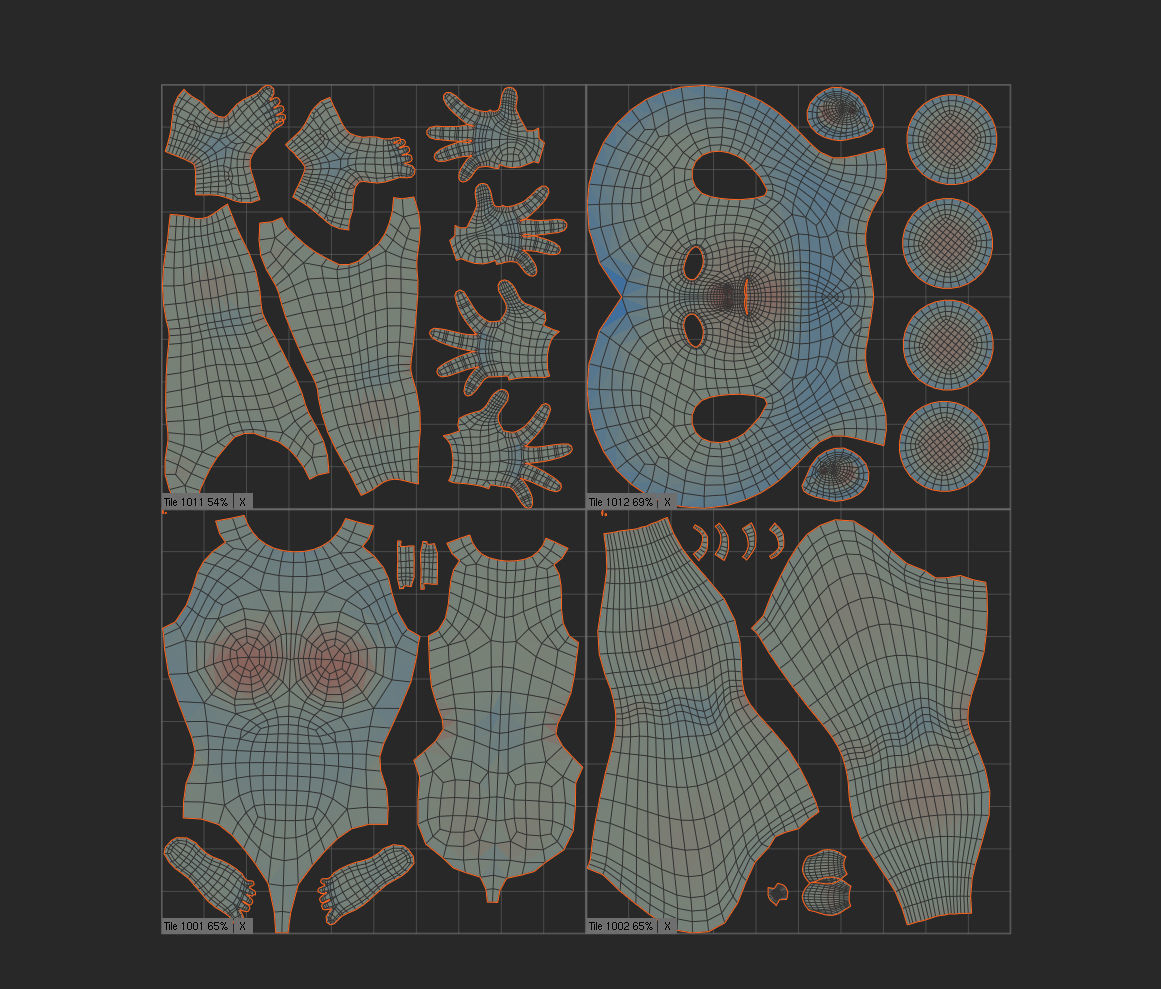 Stylized Female Character Base Model Low-poly 3D model_12