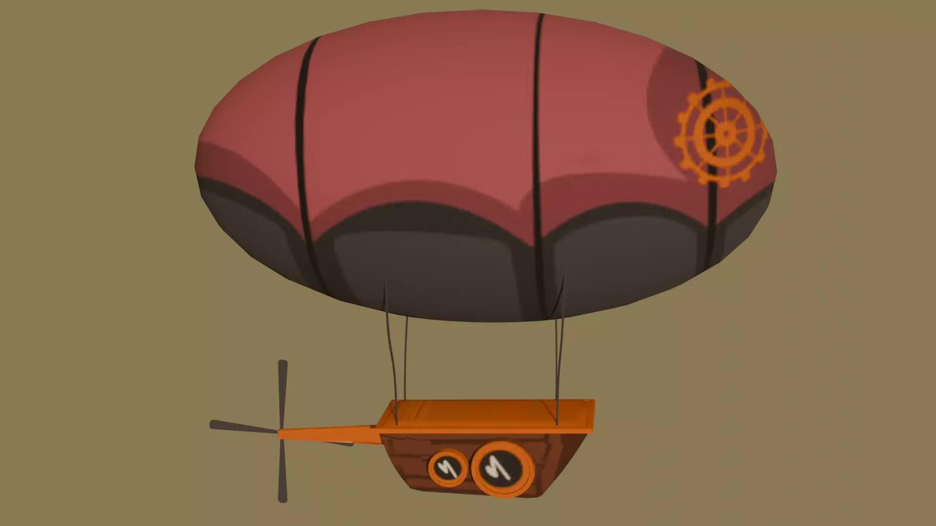 Flying Ship Free low-poly 3D model_0