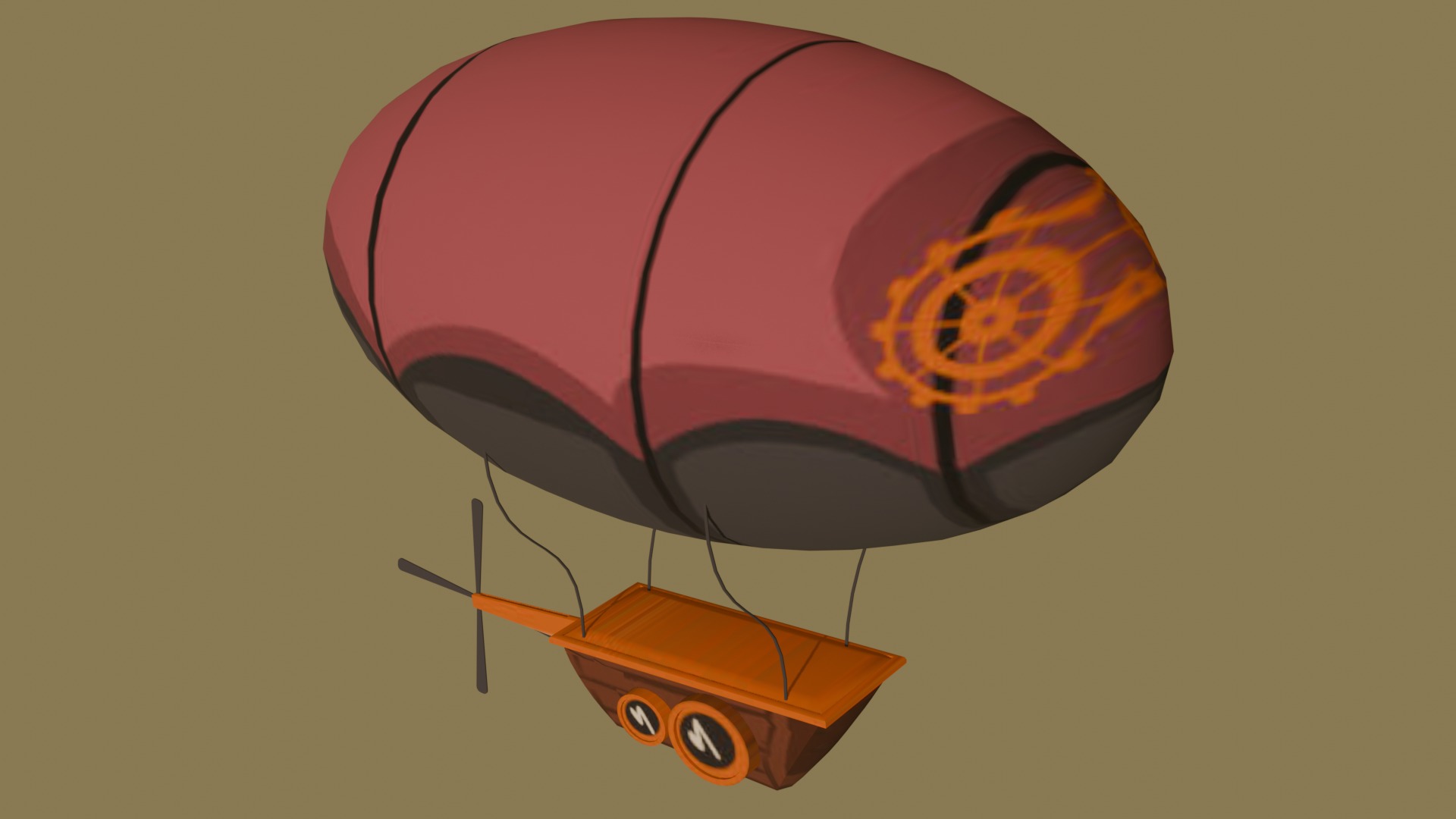 Flying Ship Free low-poly 3D model_1