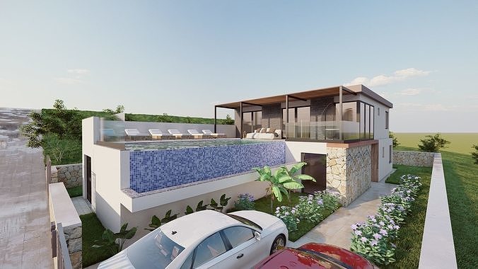 villa pool renevation lumion sketchup 3D model