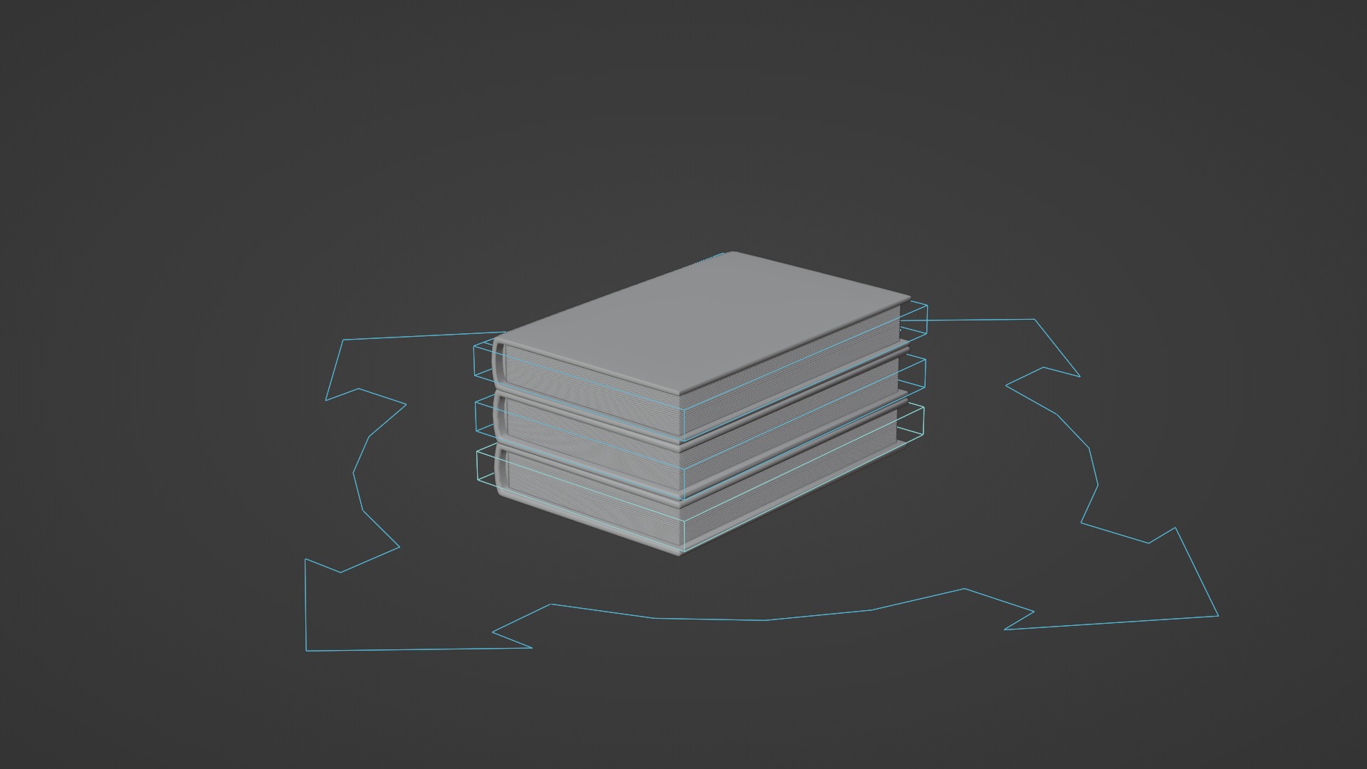 Book Stack 2 With Rig 3D model_5