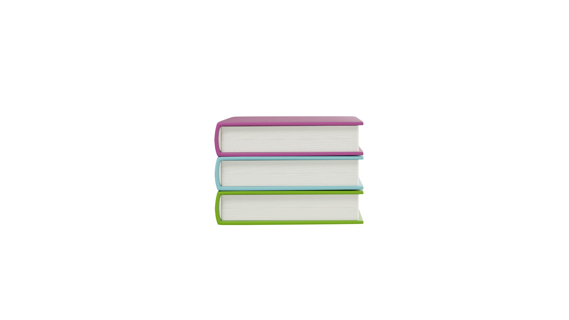 Book Stack 2 With Rig 3D model_2