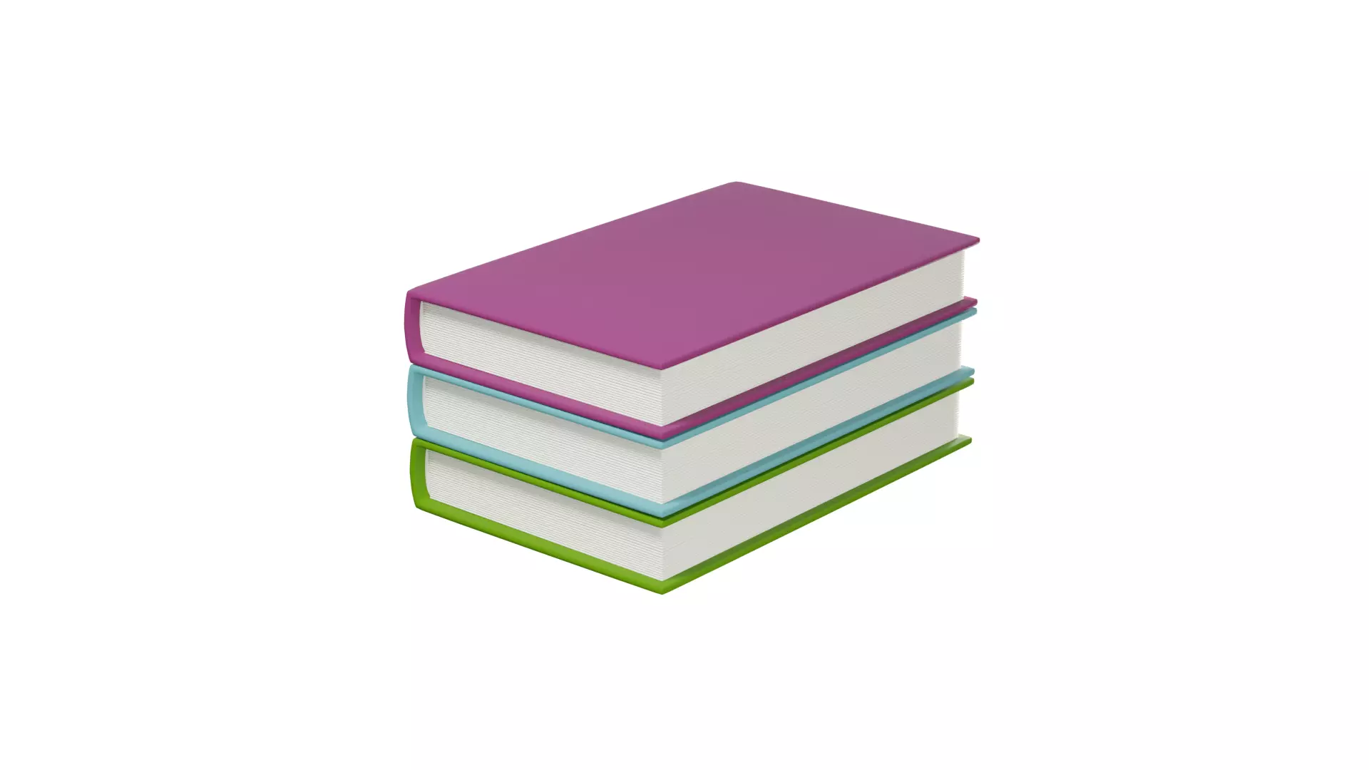 Book Stack 2 With Rig 3D model_0