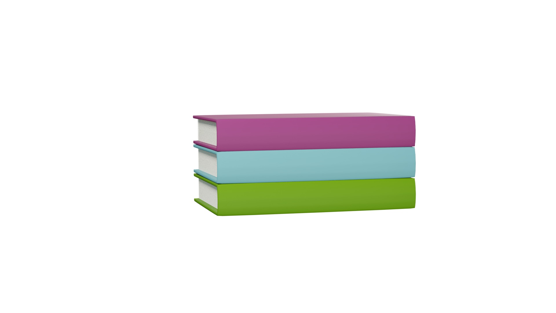 Book Stack 2 With Rig 3D model_3