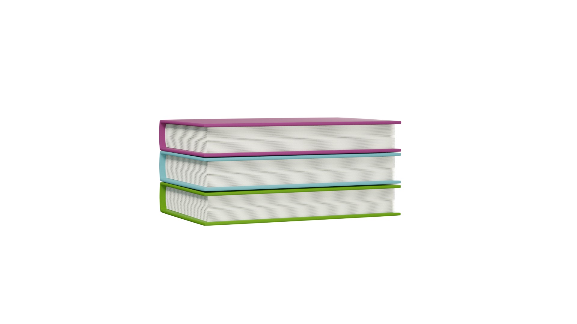 Book Stack 2 With Rig 3D model_4